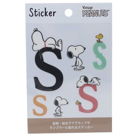 Snoopy [Heat Resistant Water Resistant Initial Sticker] Decoration Sticker/Alpha Belt S Peanuts