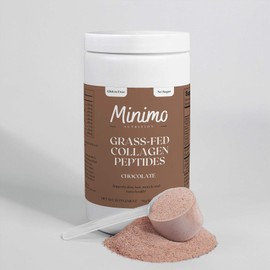 Minimo Nutrition Chocolate Grass-Fed Collagen Peptides for Hair, Skin, Nails, and Joints, Non-GMO and Gluten Free, 13.3 oz.