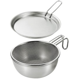 Yokoyama EJSB-500 Shera Cup & Bowl, 5.9 inches (15 cm), Handed Colander, With Lid Tray, Tsubame Mature Techniques