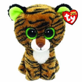 Ty Beanie Boo Tiggy Tiger 15cm Plush Toy Brown Glittery Eyes Soft Stuffed Animal