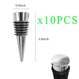 JOFAVIU 10 Pcs Resin Wine Bottle Stoppers Molds Set Accessories, Wine Stopper for Silicone Molds Epoxy Resin, Stopper Epoxy Resin Silicone Molds Set Kits (10 Metal Stoppers)