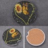 2 Pcs Car Cup Coasters, Absorbent Ceramic Coasters Black (Sunflower)