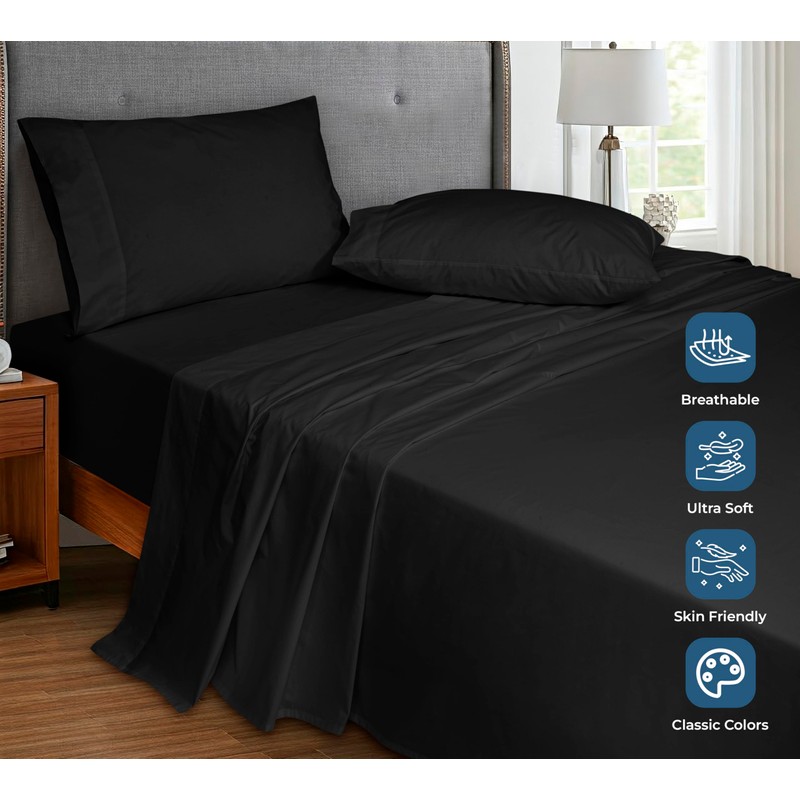 Royale Linens 100% Organic Cotton Flat Sheet Only