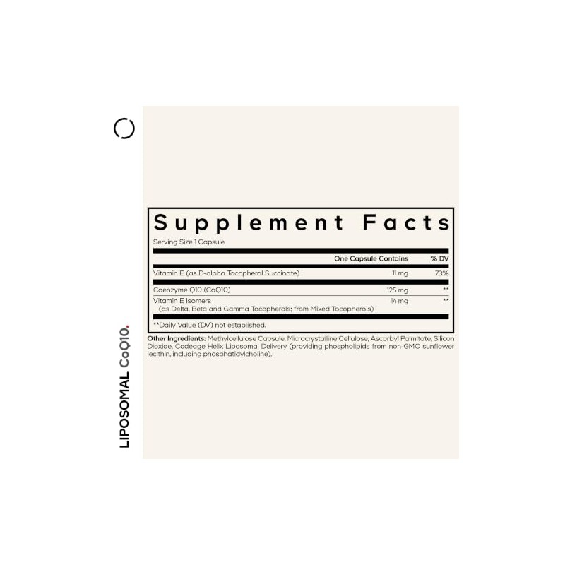 Codeage Suplemento Liposomal De Coq10: 125 Mg De Coenzima Q10