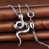 Infinite U 925 Sterling Silver Cubic Zirconia Snake Shape Pendant