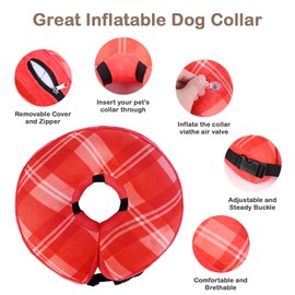 Lyneun Inflatable Dog Collars, Recovery Collars for Dogs and Cats, Adjustable Dog Cones After Surgery Soft, Dog Neck Collar After Surgery, Dog Cone Alternative for Dog and Cat