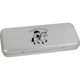 Azeeda 'Equestrian Girly' Metal Hinged Stationery Tin/Storage Box (TT00280879)
