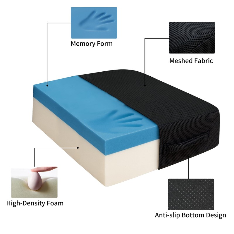 Office Chair Booster Cushion — 6-Inch Extra-Thick Height Increase Seat