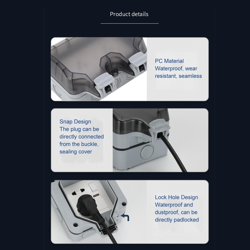 Outdoor Power Outlet, 110V 15A Double Outlet Plug IP66 Outdoor