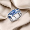 Santuzza Lotus Ring 925 Sterling Silver Enamel Flower Pattern Ring