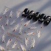 HPYFOI Feather Stickers Decals White Feather Nail Art with Gold