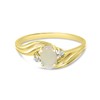 10k Yellow Gold Oval Opal And Diamond Ring (Size 7)