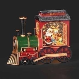 Christmas by Roman Inc, Confetti Lites Collection, 7.75" H LED Swirl Confetti Light Train Engine, Lantern, Snow Globe, Holiday Home Décor, Santa, Cardinal, Nutcracker, Snowman, Reindeer (3x10x7)