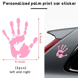 Ohleats 2 PCS Car Wave Stickers, The Lazy Waver Wave Sign Decal Decoration, Automotive Waving Hand Stickers for Left Right Rearview Mirror, Exterior Car Accessories for SUV Truck (Pink)