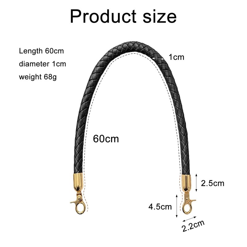 AhhiAboo Pack of 2 Leather Bag Handles, Replacement Bag Strap