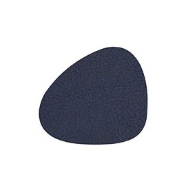 Lind DNA Curve 981260 Glass Coaster Recycled Leather Hippo Navy Blue 11 cm x 13 cm