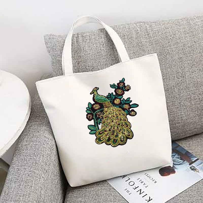 Sequin peacock flower Embroidered Applique Patch for Clothing, DIY Jackets,