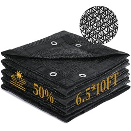 Winpull Garden 50% Shade Cloth, 6.5 x 10 FT Sun Shade Mesh Tarp with Reinforced Grommets, Durable HDPE Material Outdoor Shade Cloth for Plants, Greenhouse, Pergola and Backyard Patio Sunshade
