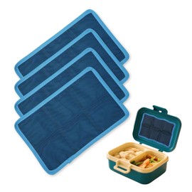 Jeqqinuz 4PCS Ice Packs for Lunch Boxes, Reusable Long-Lasting Lunch Box Ice Packs, Cold Slim Freezer Boxs for Meal Prep, Flexible Design Ideal for Camping Picnics Dinners Tours Trips Daily Use