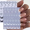 Heart Nail Art Stickers - French Lines Nail Decals with