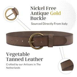 Amsterdam Heritage Leather Belts For Women, Womens Belts For Jeans, Fashion Black Belts For Women & Designer Brown Belt Women, Gray