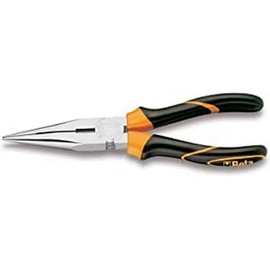 Beta 011660040 200mm Extra Long Needle Knurled Nose Pliers Bi-Material Handles
