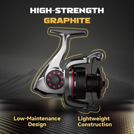 Divmystery Ultra-Light Spinning Reel 1000-6000 | Graphite Body & Hybrid Drag, 9+1 Bearings, 5.5:1 Gear Ratio for Finesse Bass Fishing