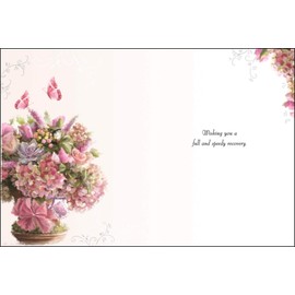 Jonny Javelin Get Well Soon Greetings Card - Flower Bouquet 7.25" x 5.5" Code V223