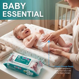 MED PRIDE Scented Baby Wipes, 12 Pack (80 Wipes Each), Aloe & Vitamin E, Alcohol Free, Paraben Free, Soft & Strong Baby Wet Wipes with Resealable Lid