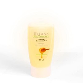 Shampoo hecho a base de esencias miel de abeja. / Limpieza con hidratación/. Caja con 250 unidades de 35 ml. Amenidades Hoteleras.