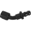Black 45 Degree Socketless Push-On Hose End, -6 AN