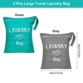 Set of 2 laundry bags with carry bag, travel with zip, laundry bag with space for dirty laundry, swimwear and sportswear, suitable for swimming and fitness