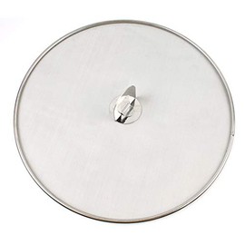 Stainless Steel Splatter Screen Mesh Pan Pot Lid Cover Oil Resist Splash Guard Frying Cooking Tools Practical Kitchen Accessories (25cm)