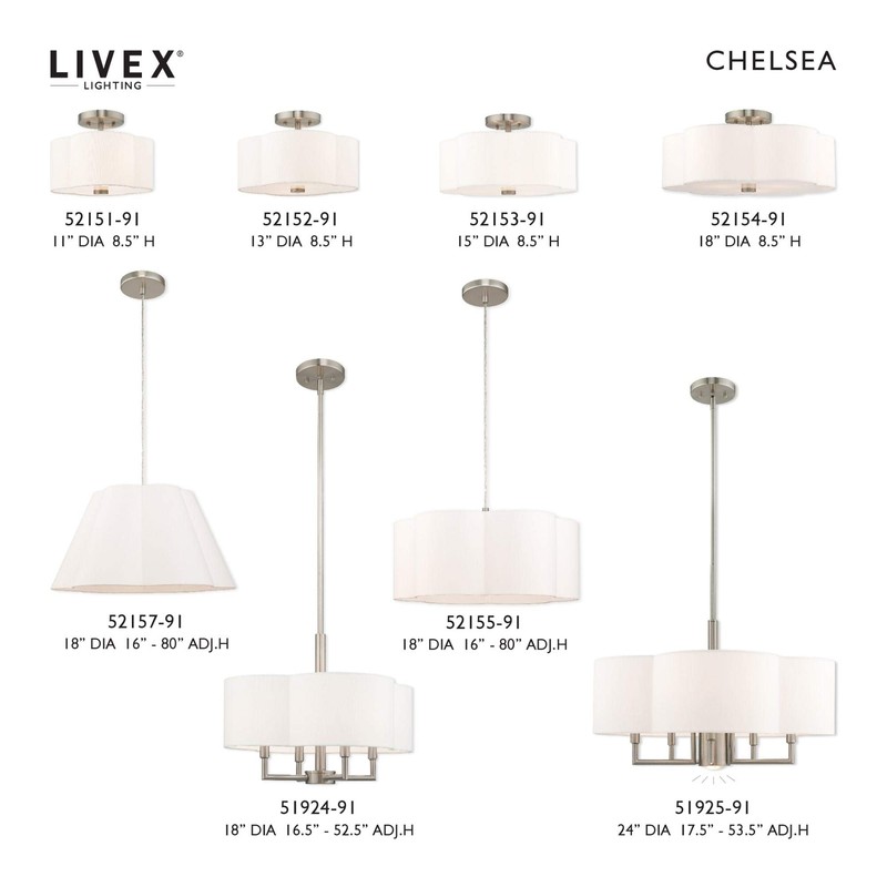 Livex Lighting 3 Lt Brushed Nickel Ceiling Mount