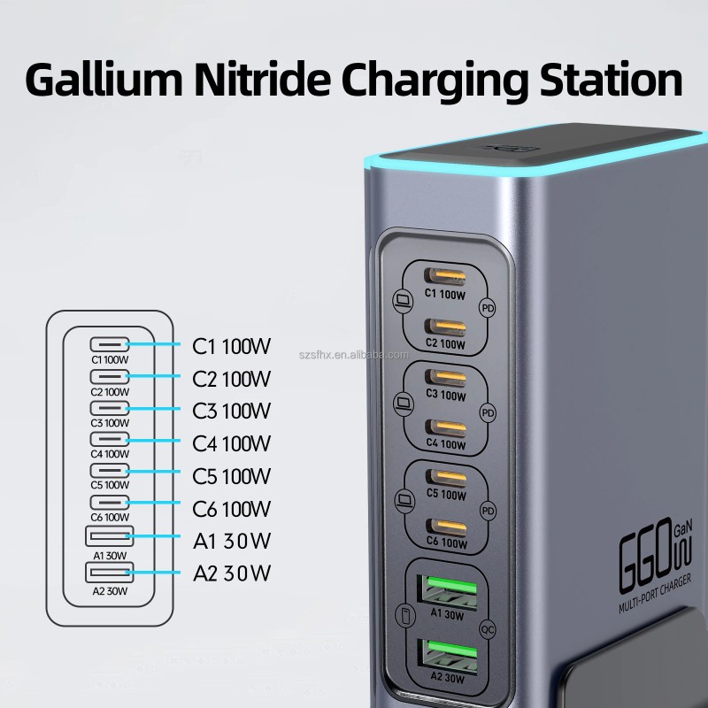 Multi-Port 100W PD Laptop USB Charging Station High-Power 140W GaN