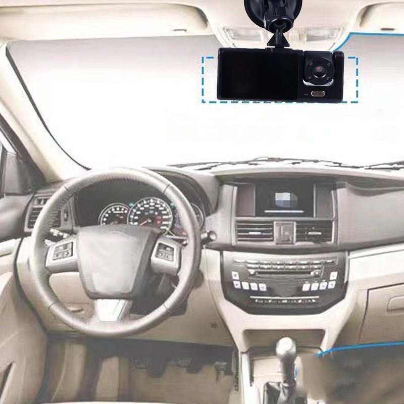 3 Channel Dash Cam 170° Front Viewing Angle Three Way