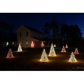 Crab Pot Christmas Trees 2' White Wire with100 Clear Incandescent Mini Lights