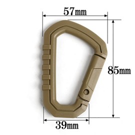 4 Pcs Locking Carabiner Clips, Plastic D Shape Quick Link Keychain, Tactical Carabiner Clip for Outdoor Sports Hiking Climbing (Brown)