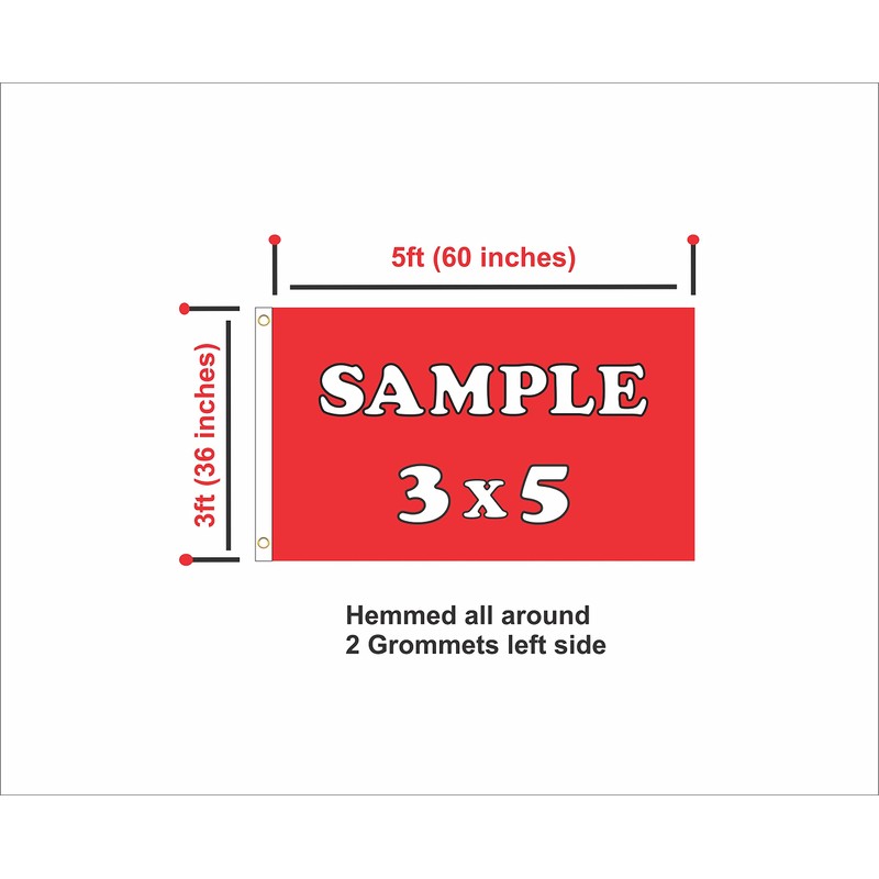 GLOBAL ADVERTISING SOLUTIONS 3x5 Country National Flag Made in USA