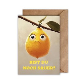 Apology Card with Envelope – Regret Card "Are You Still Sorry?" Sad Lemon Word Game Sorry Card Dispute Conflict Reconciliation (DIN A6)