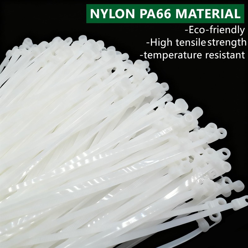 QYIMLI 200pcs Zip Tie with Screw Hole, 8 inch Automotive