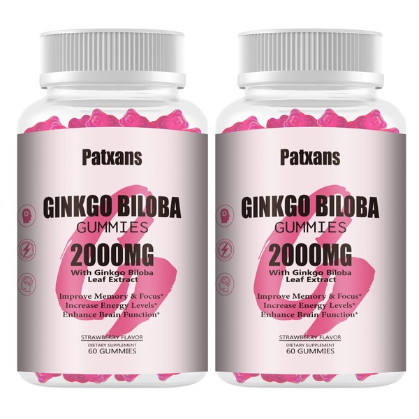 Patxans Patxans 2 Packs 2000mg Ginkgo Biloba Gummies - Ginkgo