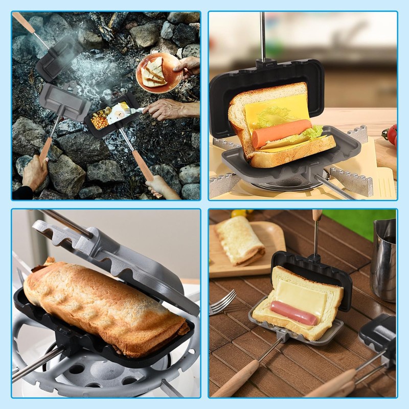 Coollooda Hot Sandwich Maker, Direct Fire Type, With Handle Removable,