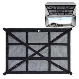 Car Ceiling Storage, Ceiling Net, Storage Goods, Roof Net, Large Capacity, Hanging, Zipper, Outdoors, Camping, Cars, Car Supplies, Sleeping Overnight in Car (Black, L)