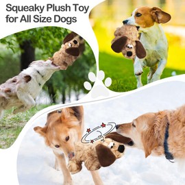 JKW Plush Dog Toy, Squeaky & Stuffed Puppy Toy, Small & Medium Dog Toy