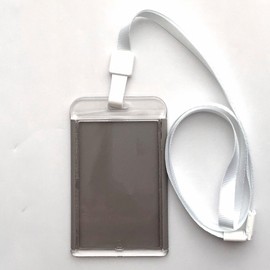 Tamagawa Seisakusho ID Card Holder Full Open Hard Case One-Sided Clear Vertical Type (Gray/Strap Included)