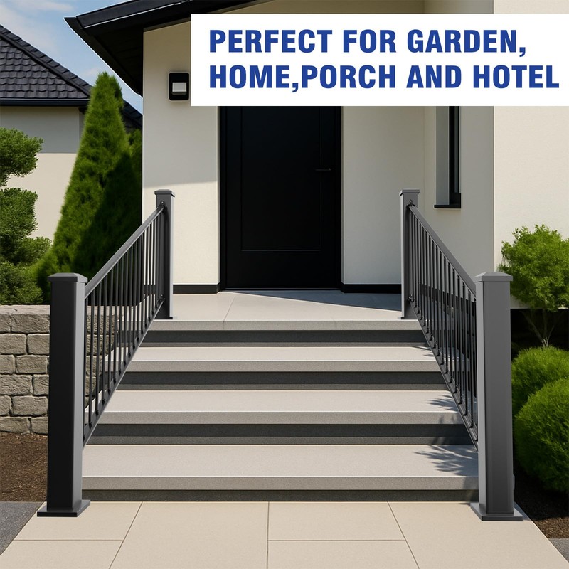 Aluminum Railing Kit, Adjustable Angle Stair Railing Kit, Universal Railing