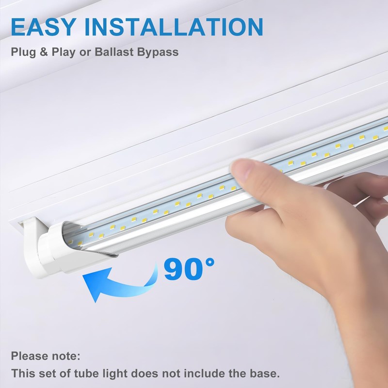 JESLED 2FT T8 LED Tube Light, 12W(30W Equivalent), 1680LM, 6000K,