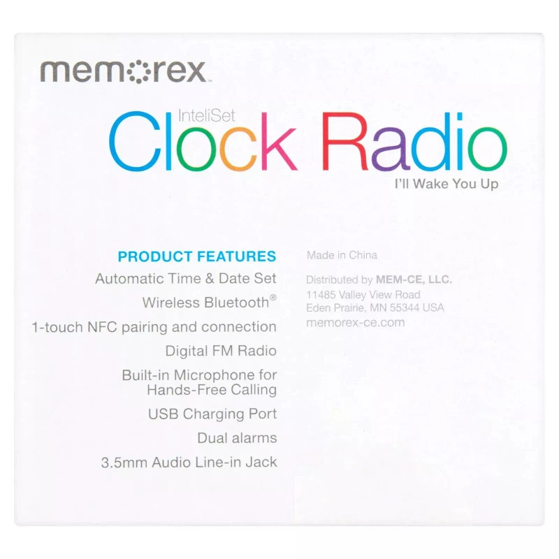Memorex InteliSet Bluetooth Alarm Clock Radio Black (MC5550).