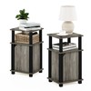 Furinno Brahms 3-Tier End Side Sofa Table/Nighstand with Door, 2-Pack,